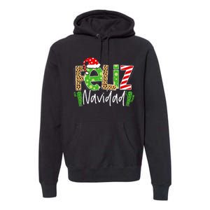 Feliz Navidad Cactus Spanish Christmas Matching Pajamas Premium Hoodie