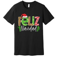 Feliz Navidad Cactus Spanish Christmas Matching Pajamas Premium T-Shirt