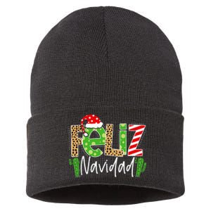 Feliz Navidad Cactus Spanish Christmas Matching Pajamas Sustainable Knit Beanie