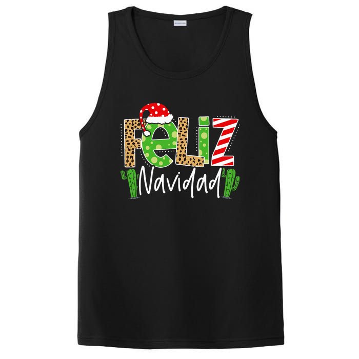 Feliz Navidad Cactus Spanish Christmas Matching Pajamas PosiCharge Competitor Tank