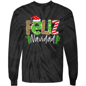 Feliz Navidad Cactus Spanish Christmas Matching Pajamas Tie-Dye Long Sleeve Shirt