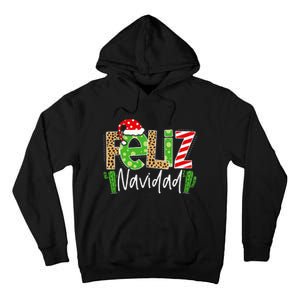 Feliz Navidad Cactus Spanish Christmas Matching Pajamas Tall Hoodie