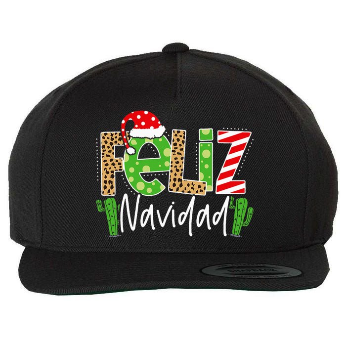 Feliz Navidad Cactus Spanish Christmas Matching Pajamas Wool Snapback Cap