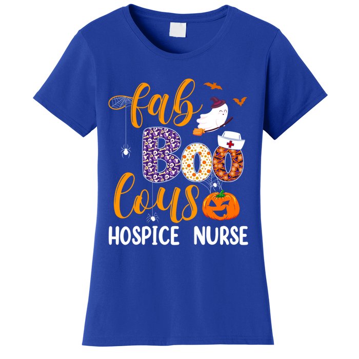 Fabulous Nurse Costume Faboolous Hospice Nurse Boo Crew Gift Women's T-Shirt