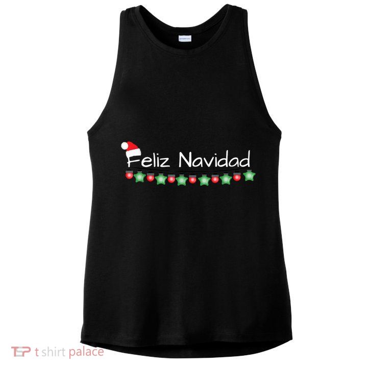 Feliz Navidad Christmas TShirt Ladies PosiCharge Tri-Blend Wicking Tank