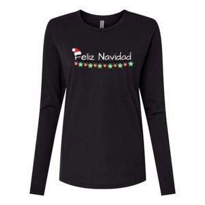 Feliz Navidad Christmas TShirt Womens Cotton Relaxed Long Sleeve T-Shirt