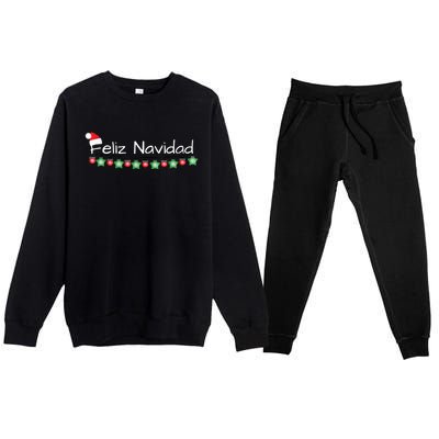 Feliz Navidad Christmas TShirt Premium Crewneck Sweatsuit Set