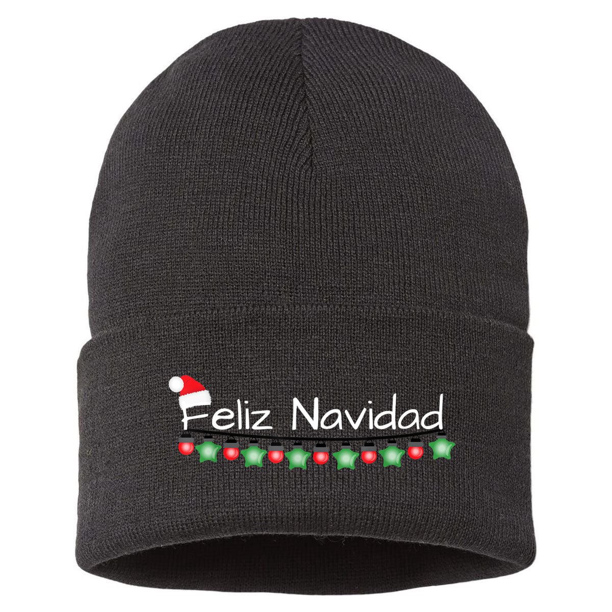 Feliz Navidad Christmas TShirt Sustainable Knit Beanie