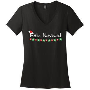 Feliz Navidad Christmas TShirt Women's V-Neck T-Shirt