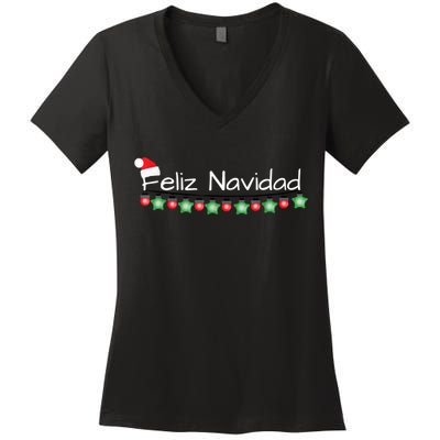 Feliz Navidad Christmas TShirt Women's V-Neck T-Shirt