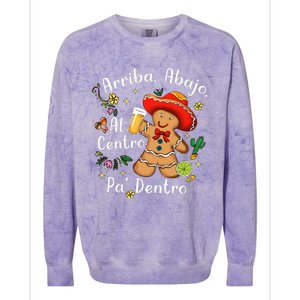 Feliz Navidad Christmas Mexican Gingerbead With Sombrero Colorblast Crewneck Sweatshirt