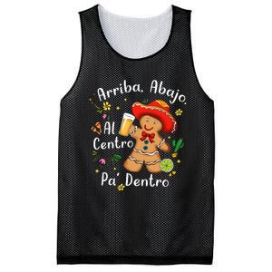 Feliz Navidad Christmas Mexican Gingerbead With Sombrero Mesh Reversible Basketball Jersey Tank