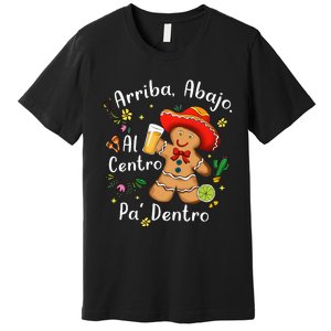 Feliz Navidad Christmas Mexican Gingerbead With Sombrero Premium T-Shirt