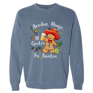 Feliz Navidad Christmas Mexican Gingerbead With Sombrero Garment-Dyed Sweatshirt