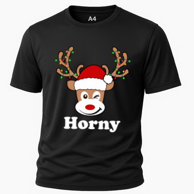 Funny Naughty Christmas Horny Reindeer Ugly Christmas Gift Performance Shirt