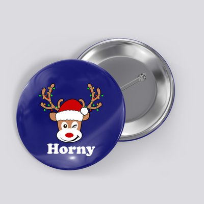 Funny Naughty Christmas Horny Reindeer Ugly Christmas Gift Button