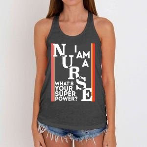 Funny Nurse Cool Nurse Superpower Sarcastic Nurse Graduation Great Gift Women's Knotted Racerback Tank