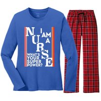 Funny Nurse Cool Nurse Superpower Sarcastic Nurse Graduation Great Gift Women's Long Sleeve Flannel Pajama Set 