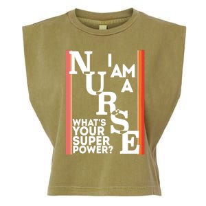 Funny Nurse Cool Nurse Superpower Sarcastic Nurse Graduation Great Gift Garment-Dyed Women's Muscle Tee