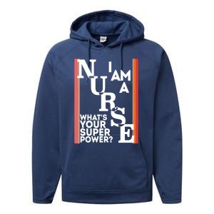 Funny Nurse Cool Nurse Superpower Sarcastic Nurse Graduation Great Gift Performance Fleece Hoodie