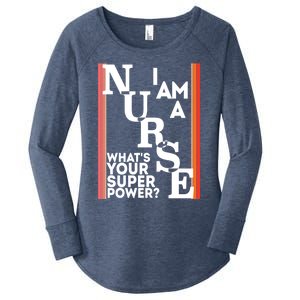 Funny Nurse Cool Nurse Superpower Sarcastic Nurse Graduation Great Gift Women's Perfect Tri Tunic Long Sleeve Shirt