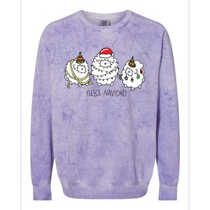 Fleece Navidad Christmas Lights Sheeps Colorblast Crewneck Sweatshirt