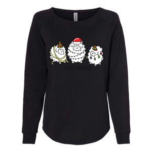 Fleece Navidad Christmas Lights Sheeps Womens California Wash Sweatshirt