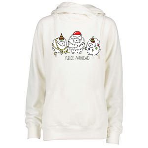 Fleece Navidad Christmas Lights Sheeps Womens Funnel Neck Pullover Hood