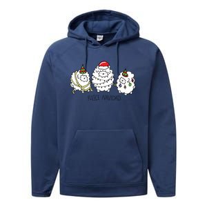 Fleece Navidad Christmas Lights Sheeps Performance Fleece Hoodie