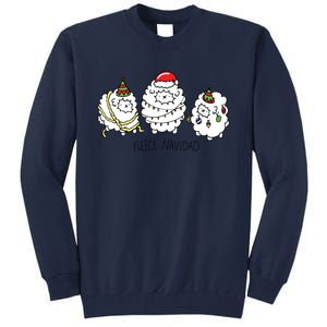 Fleece Navidad Christmas Lights Sheeps Tall Sweatshirt