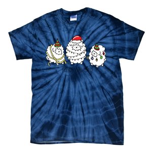 Fleece Navidad Christmas Lights Sheeps Tie-Dye T-Shirt