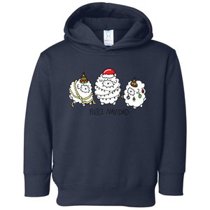 Fleece Navidad Christmas Lights Sheeps Toddler Hoodie