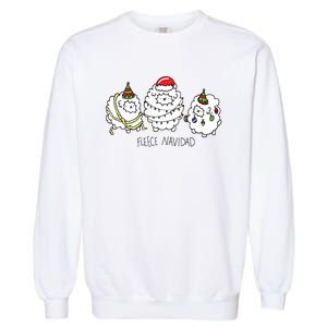 Fleece Navidad Christmas Lights Sheeps Garment-Dyed Sweatshirt