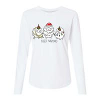 Fleece Navidad Christmas Lights Sheeps Womens Cotton Relaxed Long Sleeve T-Shirt