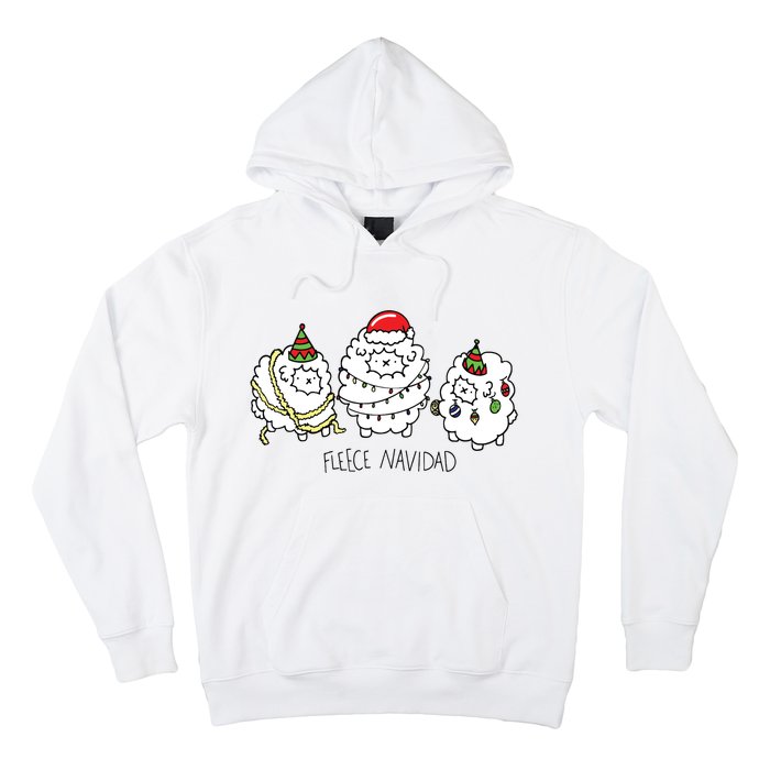 Fleece Navidad Christmas Lights Sheeps Hoodie