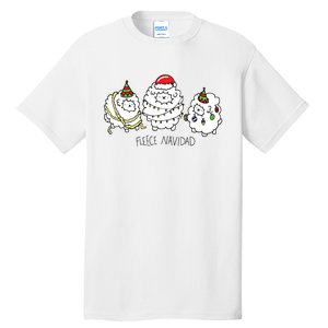 Fleece Navidad Christmas Lights Sheeps Tall T-Shirt