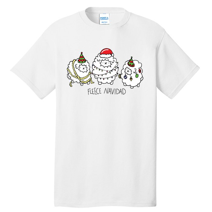 Fleece Navidad Christmas Lights Sheeps Tall T-Shirt