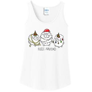 Fleece Navidad Christmas Lights Sheeps Ladies Essential Tank