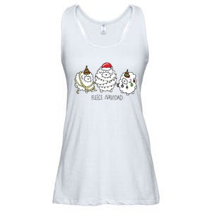 Fleece Navidad Christmas Lights Sheeps Ladies Essential Flowy Tank