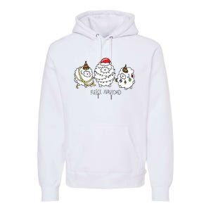 Fleece Navidad Christmas Lights Sheeps Premium Hoodie