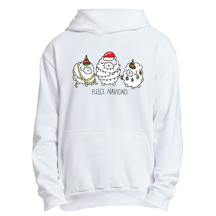 Fleece Navidad Christmas Lights Sheeps Urban Pullover Hoodie