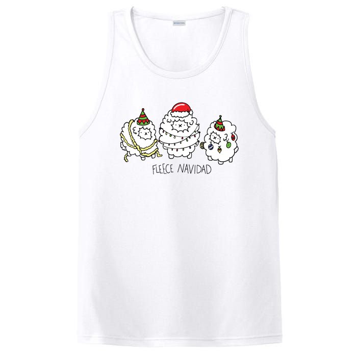 Fleece Navidad Christmas Lights Sheeps PosiCharge Competitor Tank