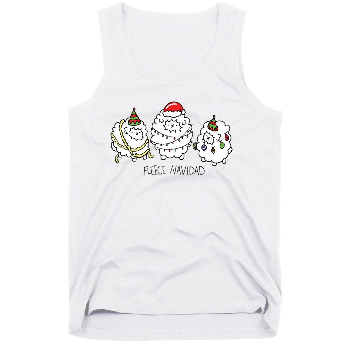 Fleece Navidad Christmas Lights Sheeps Tank Top