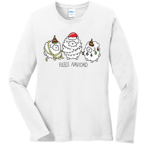 Fleece Navidad Christmas Lights Sheeps Ladies Long Sleeve Shirt