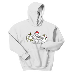 Fleece Navidad Christmas Lights Sheeps Kids Hoodie