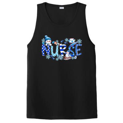 Funny Nurse Christmas Blue Snow Nurses Xmas Scrub Nurse Gift PosiCharge Competitor Tank