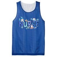 Funny Nurse Christmas Blue Snow Nurses Xmas Scrub Nurse Gift Mesh Reversible Basketball Jersey Tank