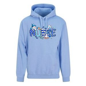 Funny Nurse Christmas Blue Snow Nurses Xmas Scrub Nurse Gift Unisex Surf Hoodie