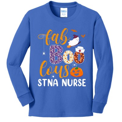 Fabulous Nurse Costume Faboolous Stna Nurse Boo Crew Funny Gift Kids Long Sleeve Shirt