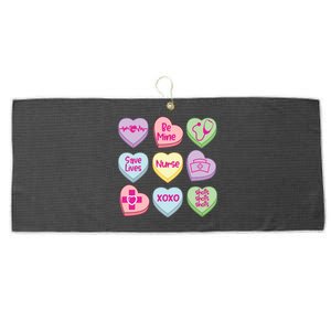 Funny Nurse Conversation Hearts Valentines Day Meaningful Gift Large Microfiber Waffle Golf Towel